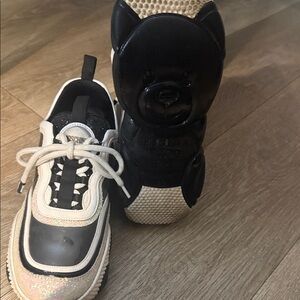 Moschino Kids Black and Cream Bear Sneakers
